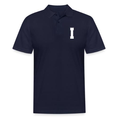 White Letter I – Varsity Alphabet Monogram - Men's Pique Polo Shirt
