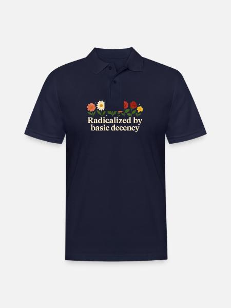 Radicalized By Basic Decency - Men's Pique Polo Shirt - midnight navy