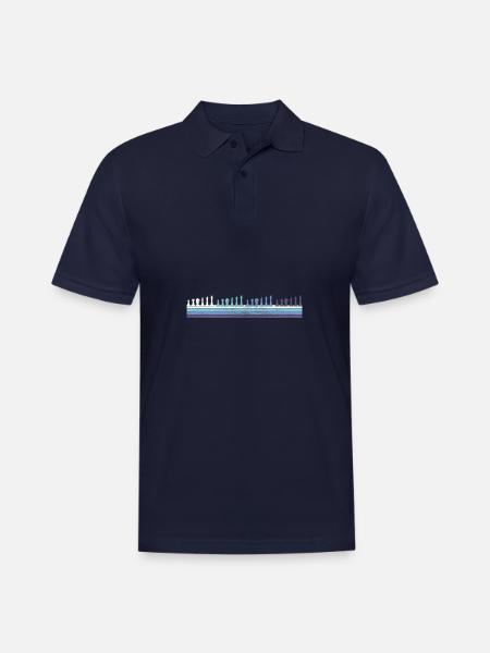 Gradient Chess Pieces Silhouette - Men's Pique Polo Shirt - midnight navy