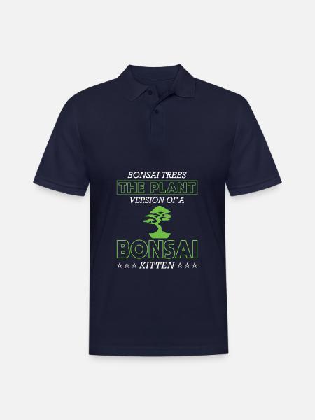 Bonsai Tree - Men's Pique Polo Shirt - midnight navy