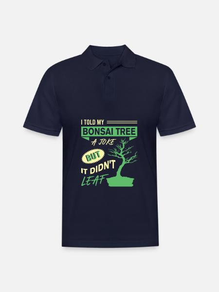 Bonsai Tree - Men's Pique Polo Shirt - midnight navy