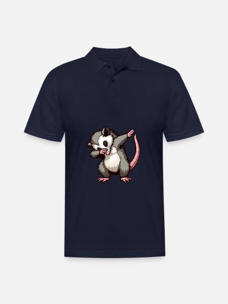 Dabbing Opossum - Men's Pique Polo Shirt - midnight navy