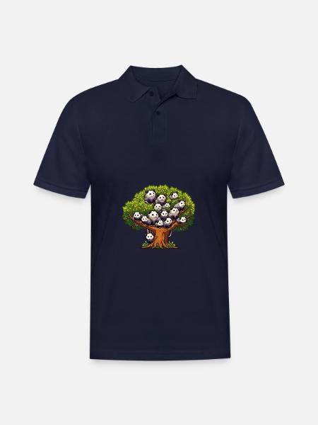 Opossums Tree - Men's Pique Polo Shirt - midnight navy