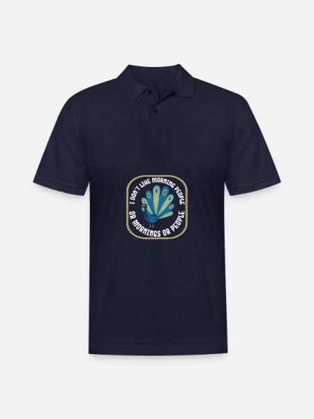 Peacock Peafowl - Men's Pique Polo Shirt - midnight navy