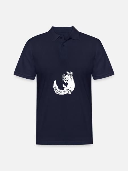 Axolotl Salamander Cute - Men's Pique Polo Shirt - midnight navy