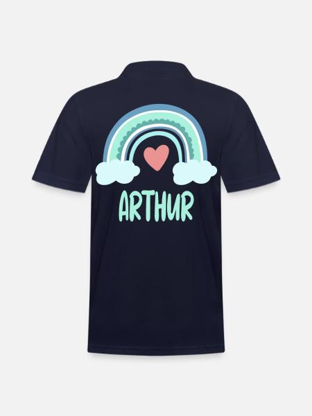 Arthur Name Rainbow Baby - Men's Pique Polo Shirt - midnight navy