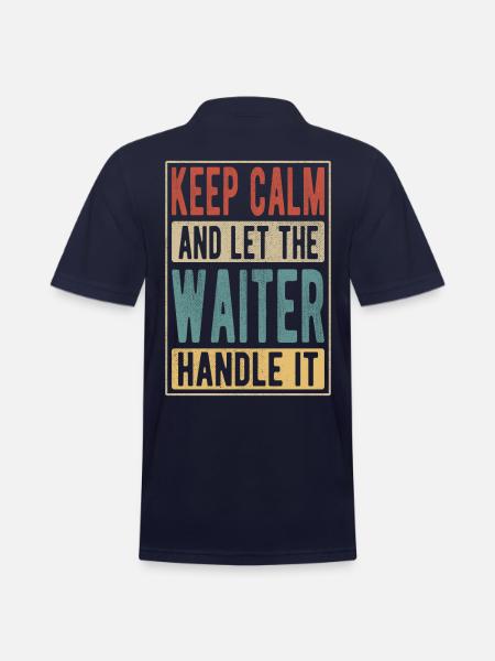 Waiter Retro Gift - Men's Pique Polo Shirt - midnight navy