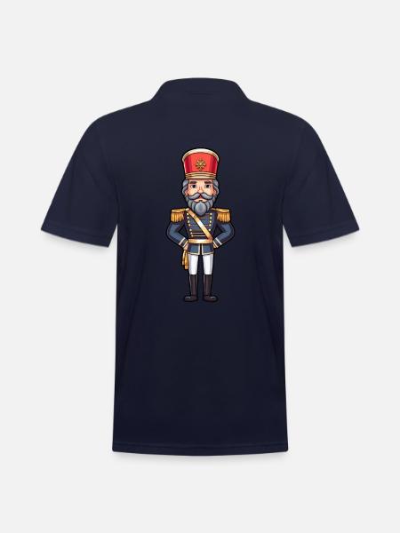 Nutcracker Figurine - Men's Pique Polo Shirt - midnight navy