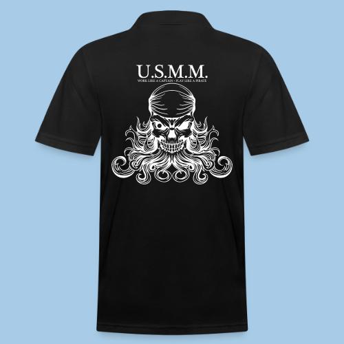 USMM, work like a captain, play like a pirate - Men's Pique Polo Shirt