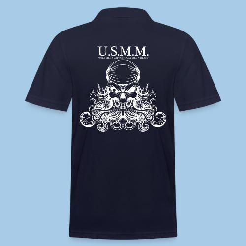 USMM, work like a captain, play like a pirate - Men's Pique Polo Shirt