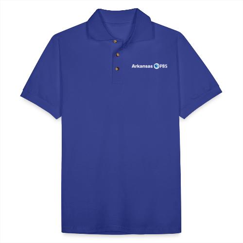 Arkansas PBS Logo WHITE - Men's Pique Polo Shirt