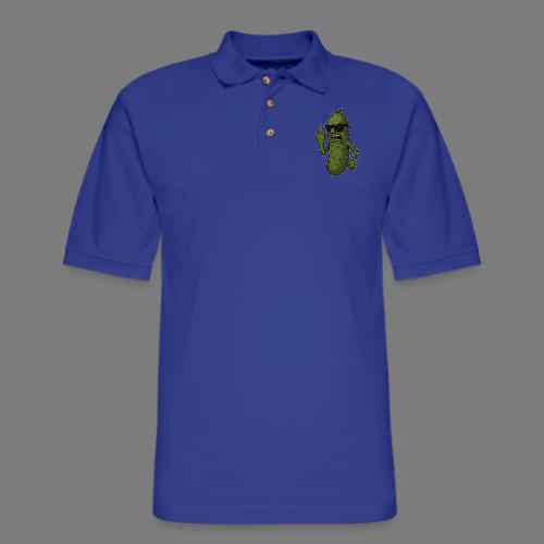 Angry Pickle Flipping the Bird - Men's Pique Polo Shirt