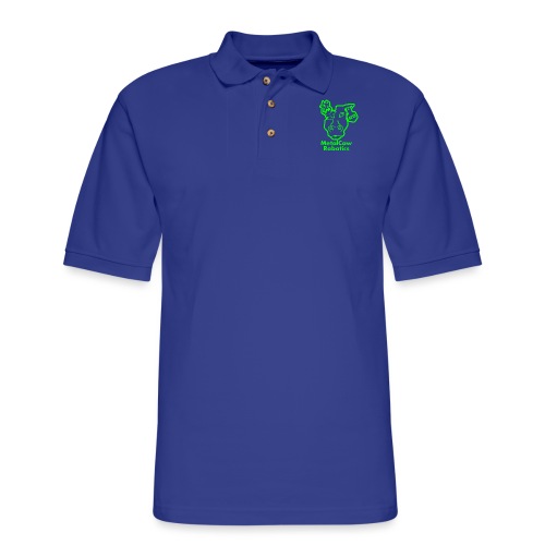 MetalCowLogo GreenOutline - Men's Pique Polo Shirt