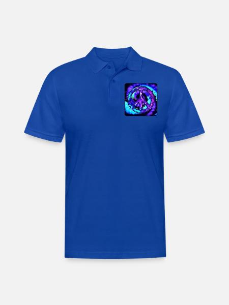 Peace - Men's Pique Polo Shirt - royal blue