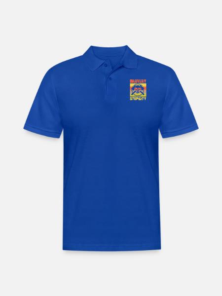 Bravery stupidity tshirt - Men's Pique Polo Shirt - royal blue