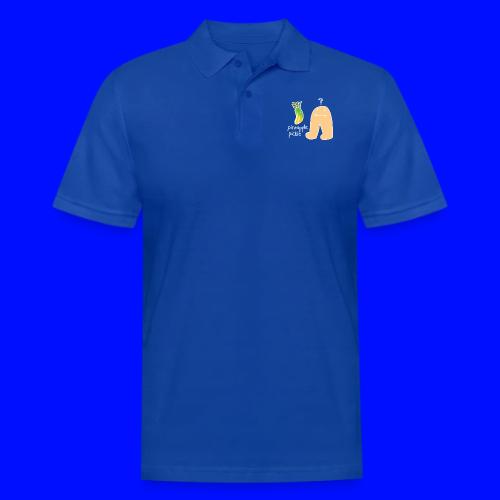 Pineapple Pickle, White Outline (tshirts) - Men's Pique Polo Shirt