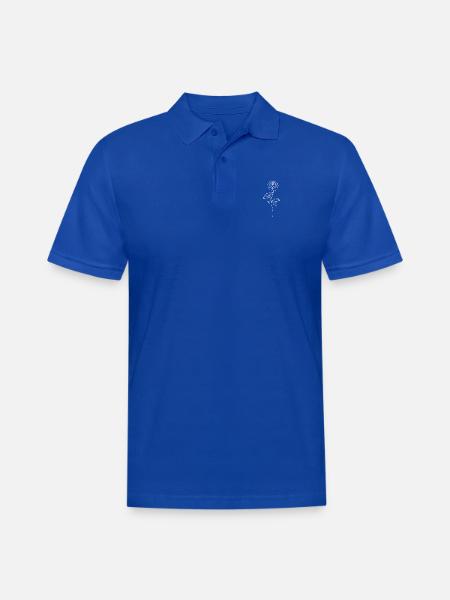 Minimalist Rose Line Art - Men's Pique Polo Shirt - royal blue