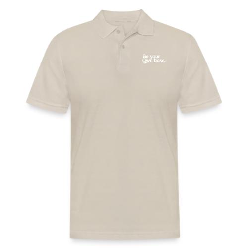 Be Your Own Boss White - Men's Pique Polo Shirt