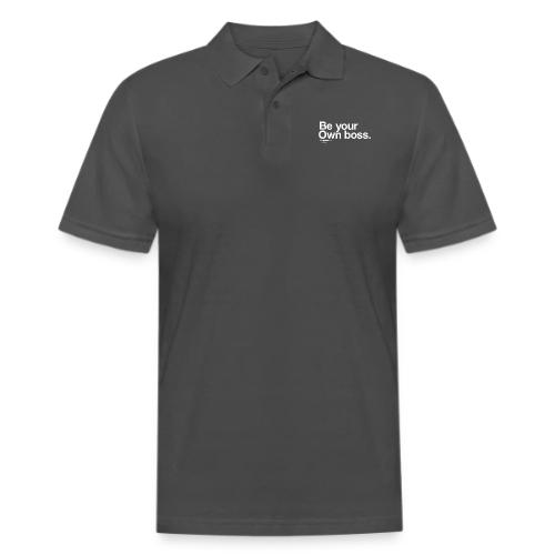 Be Your Own Boss White - Men's Pique Polo Shirt