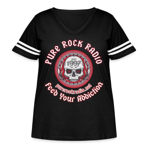 PUREROCKRADIO darkback radioflag PNG png - Women's Curvy Vintage Sports T-Shirt
