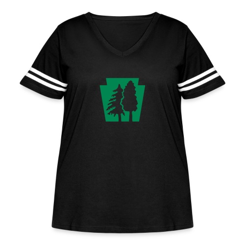 PA Keystone w/trees - Women's Curvy Vintage Sports T-Shirt