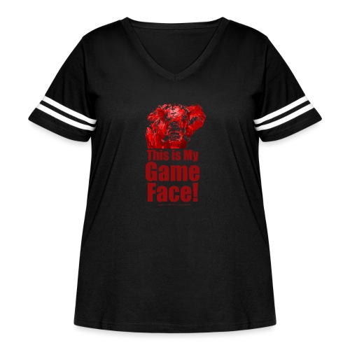 This my Game Face_revised - Women's Curvy Vintage Sports T-Shirt