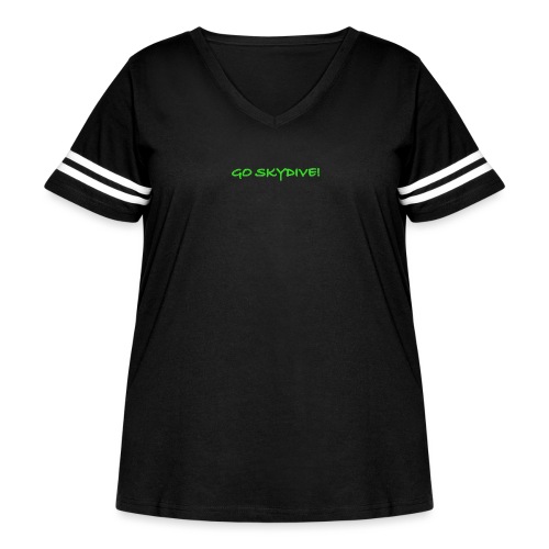 Go Skydive T-shirt/Book Skydive - Women's Curvy V-Neck Football Tee