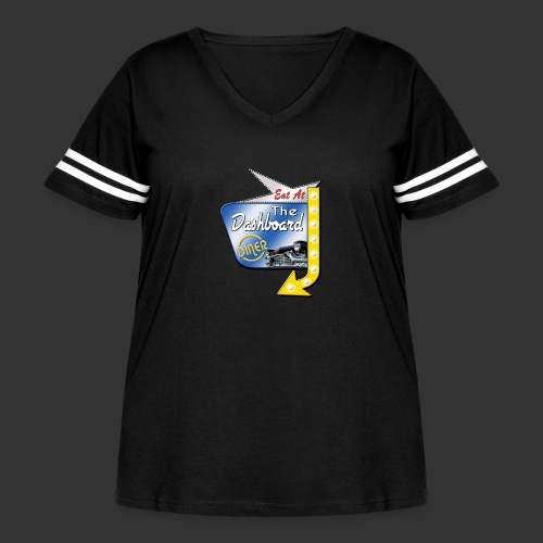 The Dashboard Diner Square Logo - Women's Curvy Vintage Sports T-Shirt