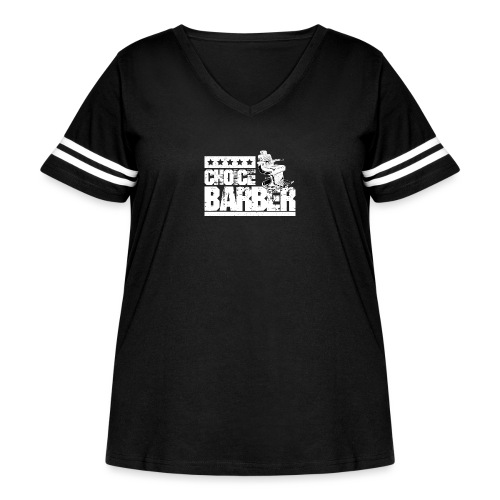 Choice Barber 5-Star Barber T-Shirt - Women's Curvy V-Neck Football Tee