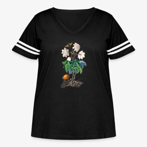 Wood anemone - Women's Curvy V-Neck Football Tee