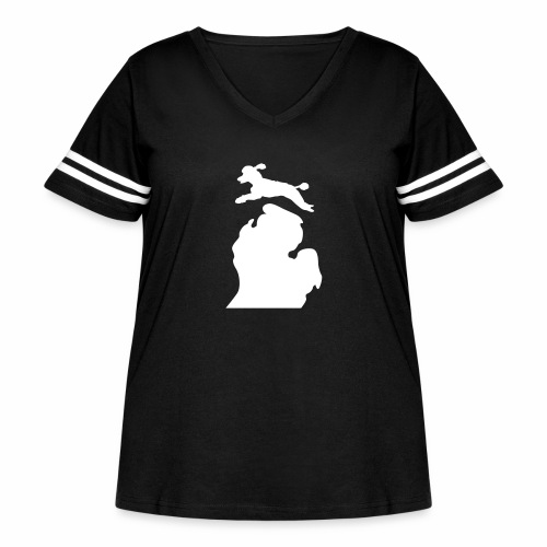 Bark Michigan poodle - Women's Curvy Vintage Sports T-Shirt