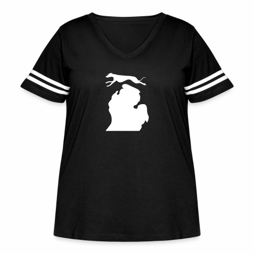Greyhound Bark Michigan - Women's Curvy Vintage Sports T-Shirt