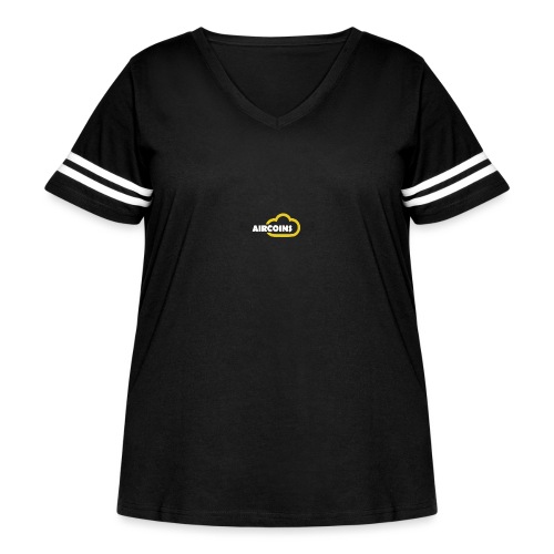 Aircoin Company Logo - Women's Curvy Vintage Sports T-Shirt