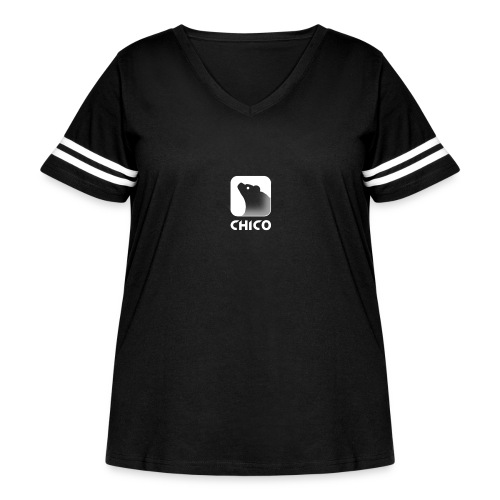 Chico's Logo with Name - Women's Curvy V-Neck Football Tee