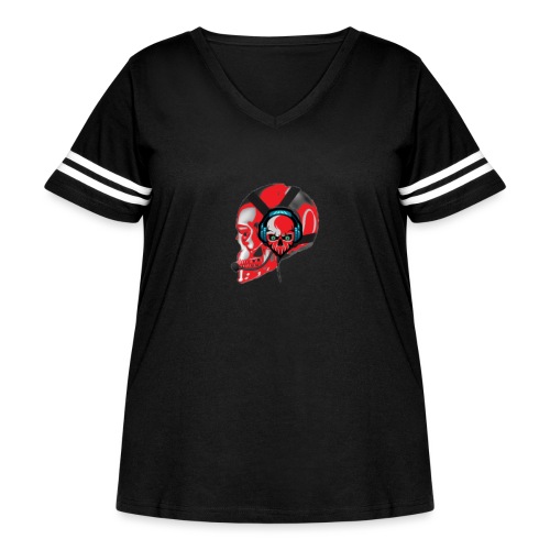 red head gaming logo no background transparent - Women's Curvy Vintage Sports T-Shirt