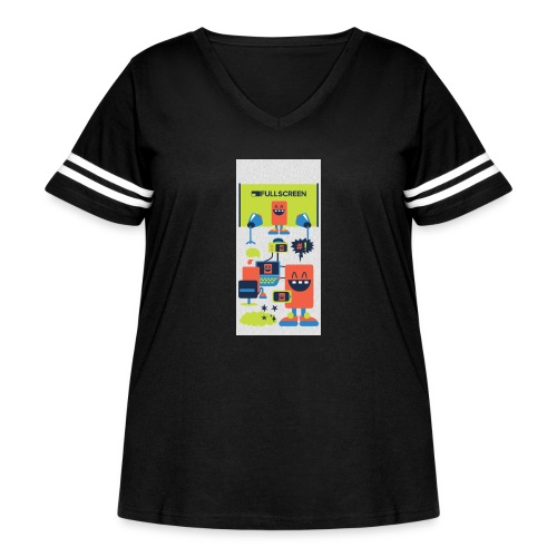iphone5screenbots - Women's Curvy Vintage Sports T-Shirt