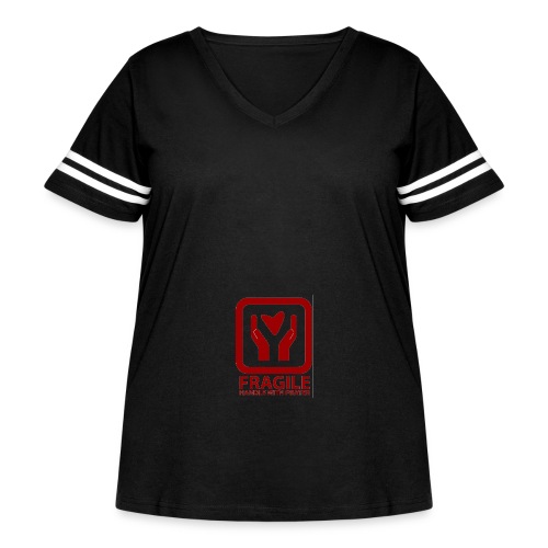 Fragile Handle With Prayer - Women's Curvy Vintage Sports T-Shirt
