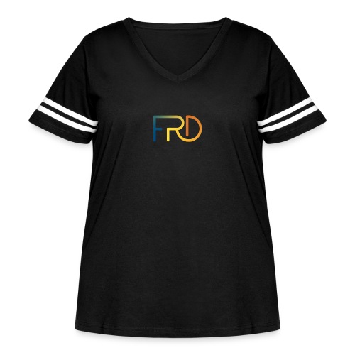 FRD - Unique Collections - Women's Curvy V-Neck Football Tee