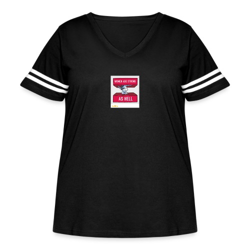 women are strong as hell - Women's Curvy V-Neck Football Tee