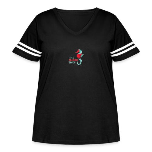 ShardShopLogo - Women's Curvy V-Neck Football Tee