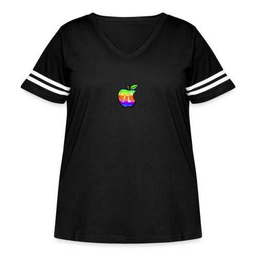 Apple Pi Rainbow:Think Irrationally - Women's Curvy Vintage Sports T-Shirt
