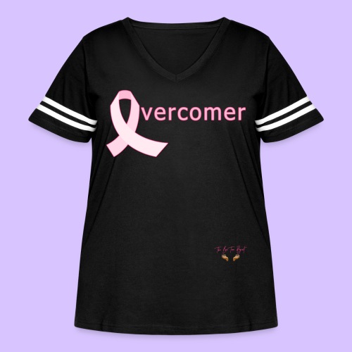 OVERCOMER - Breast Cancer Awareness - Women's Curvy Vintage Sports T-Shirt