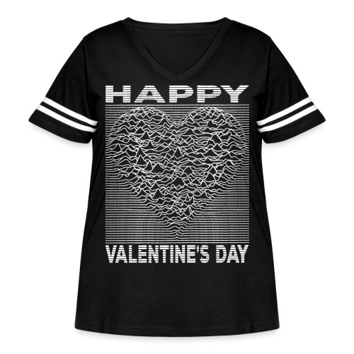 Love Lines Happy Valentines Day Heart - Women's Curvy Vintage Sports T-Shirt