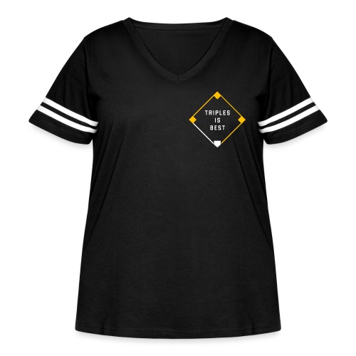 Triples is Best (Left Breast) - Women's Curvy Vintage Sports T-Shirt