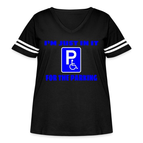 Just in wheelchair for the parking, wheelchair fun - Women's Curvy Vintage Sports T-Shirt