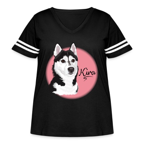 Kira the Husky from Gone to the Snow Dogs - Women's Curvy Vintage Sports T-Shirt