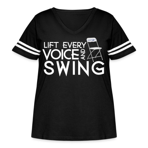 Lift Every Voice and Swing - Women's Curvy V-Neck Football Tee