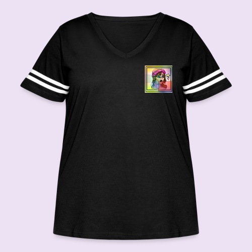 picture perfect - Women's Curvy V-Neck Football Tee