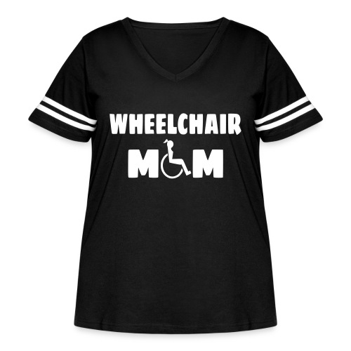 Wheelchair mom, wheelchair humor, roller fun # - Women's Curvy Vintage Sports T-Shirt