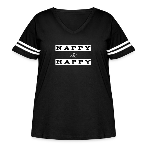 Nappy and Happy - Women's Curvy Vintage Sports T-Shirt